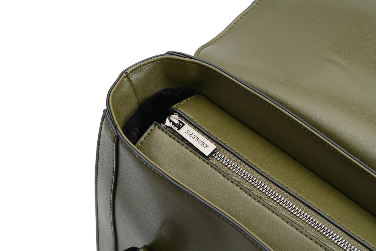 Harris Tweed Laptop Work Flap Satchel Bag (Classic Olive)