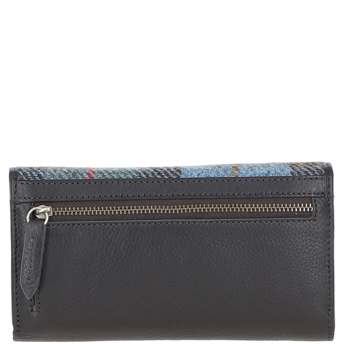 Cumbrae Large Leather Purse with Harris Tweed (Brown Leather & MacLeod Tartan)