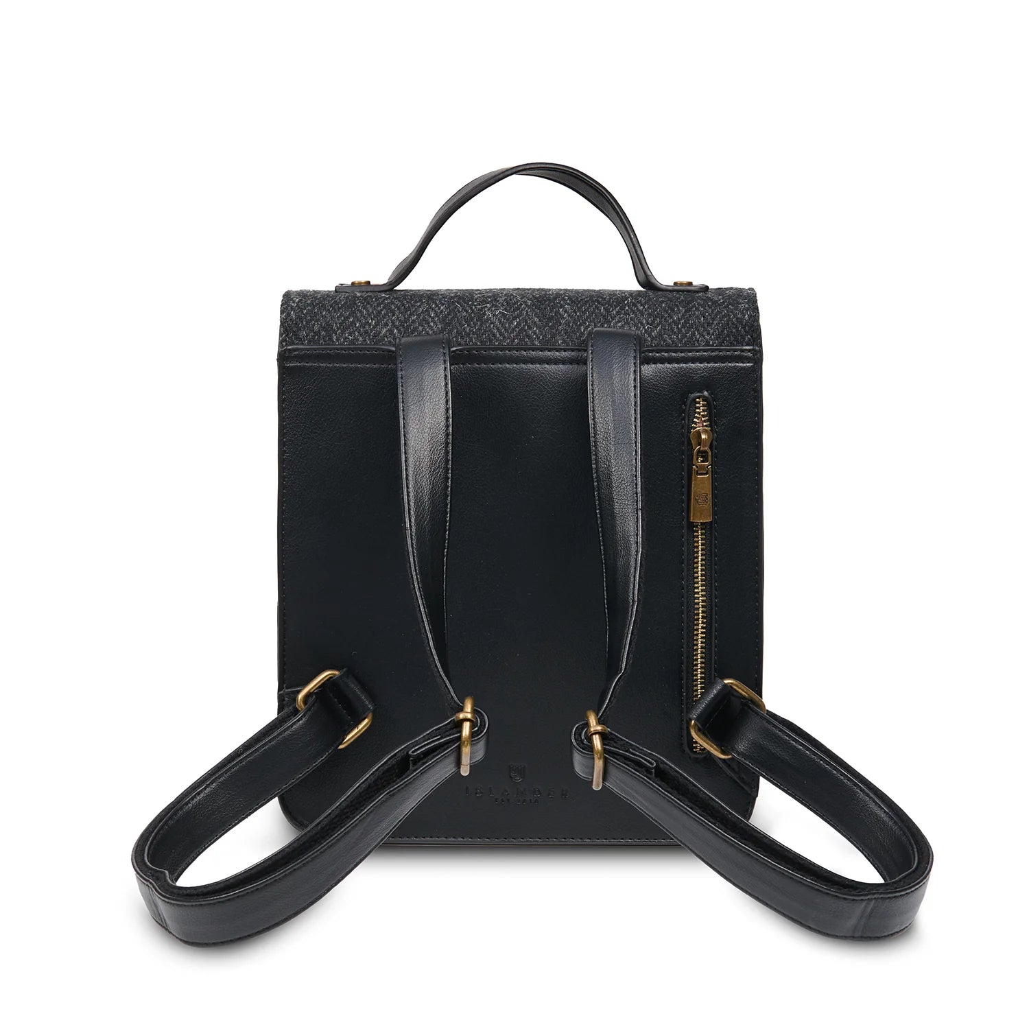 Islander Calton Backpack with Harris Tweed (Black Herringbone)