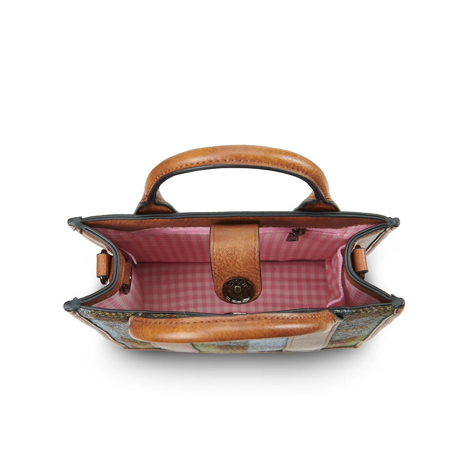 Islander Medium Tobi Tote with Matching Purse - Chestnut & Blue Tartan