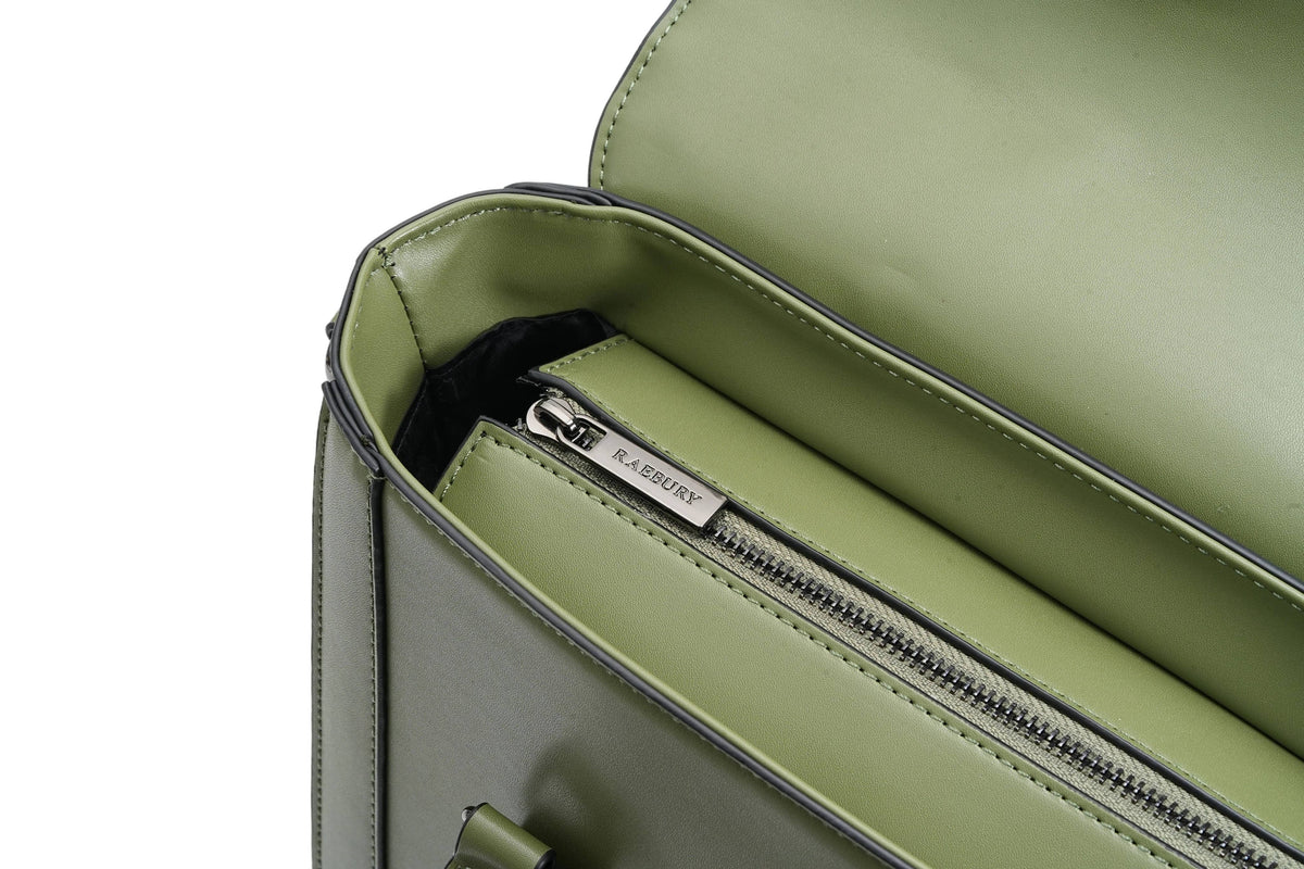 Harris Tweed Laptop Work Flap Satchel Bag (Classic Olive)
