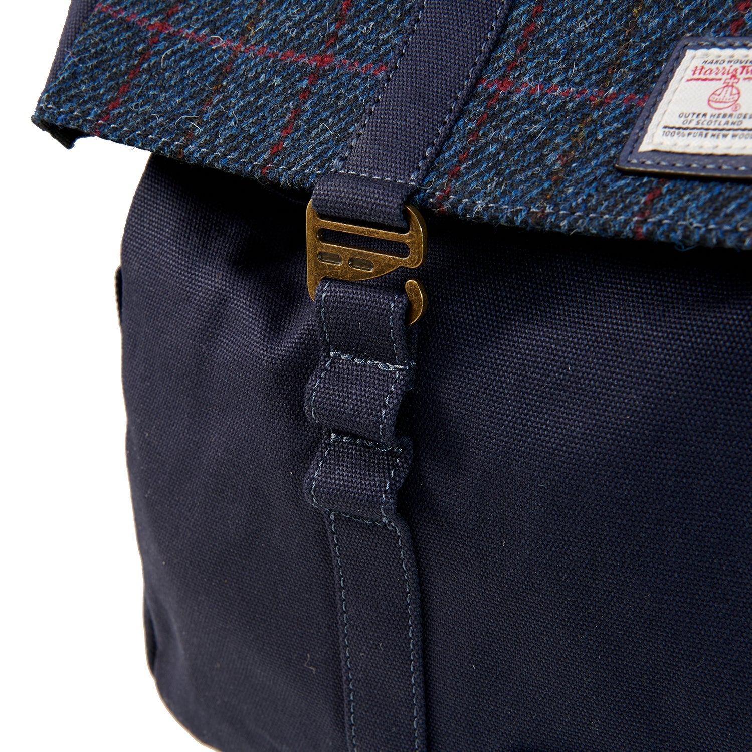 Islander Canvas Harris Tweed Lunch Bag (Navy Over-Check)