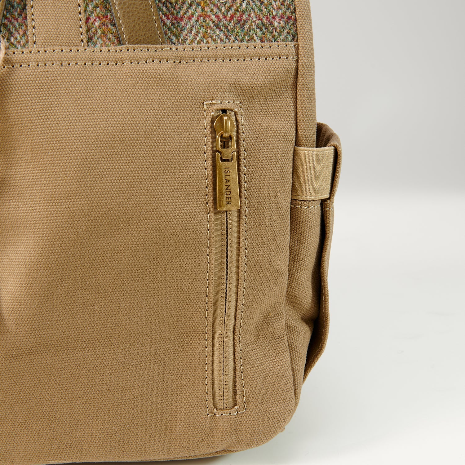 Islander Canvas Harris Tweed Lunch Bag (Chestnut Herringbone)