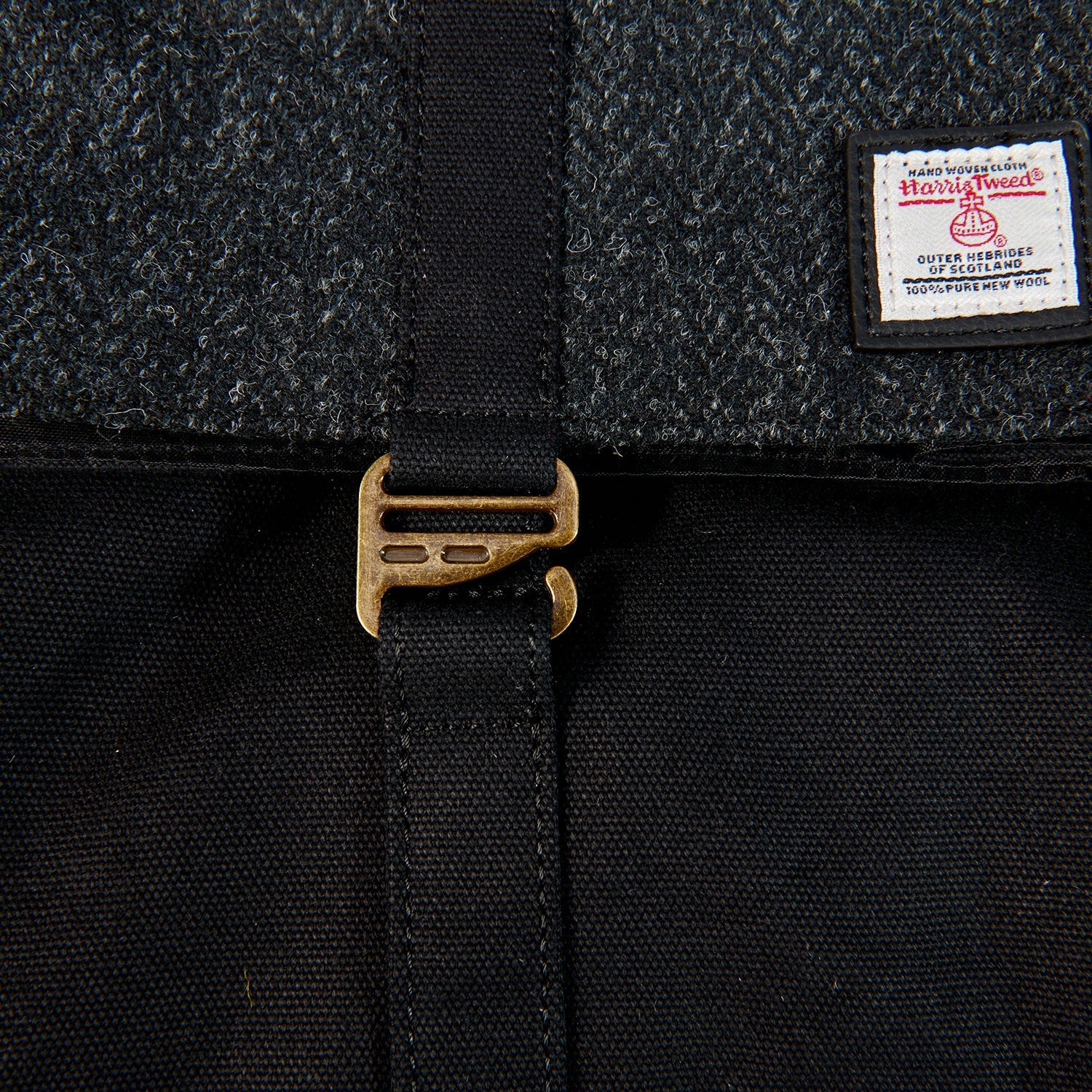 Islander Canvas Harris Tweed Lunch Bag (Black Herringbone)