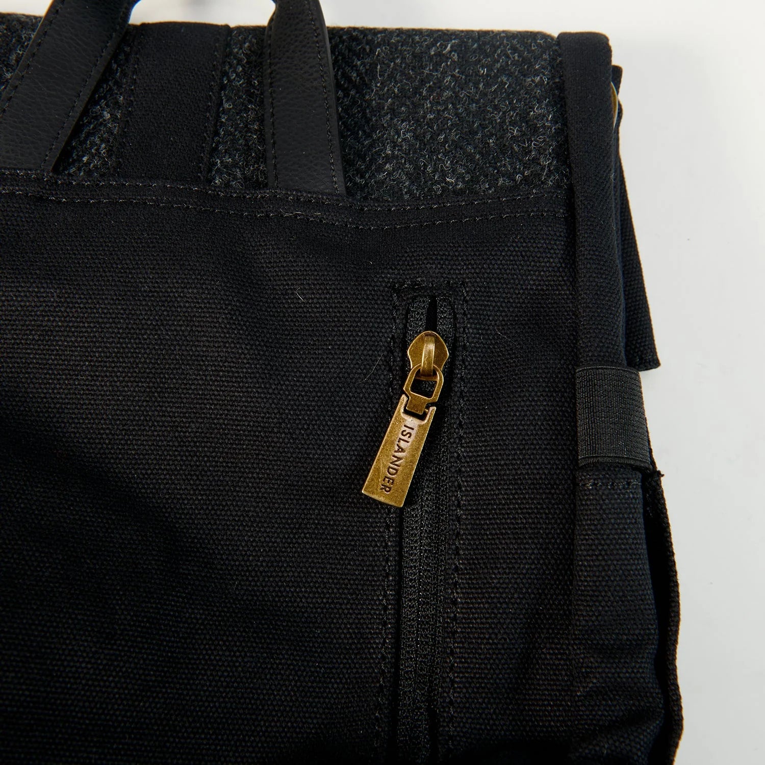 Islander Canvas Harris Tweed Lunch Bag (Black Herringbone)