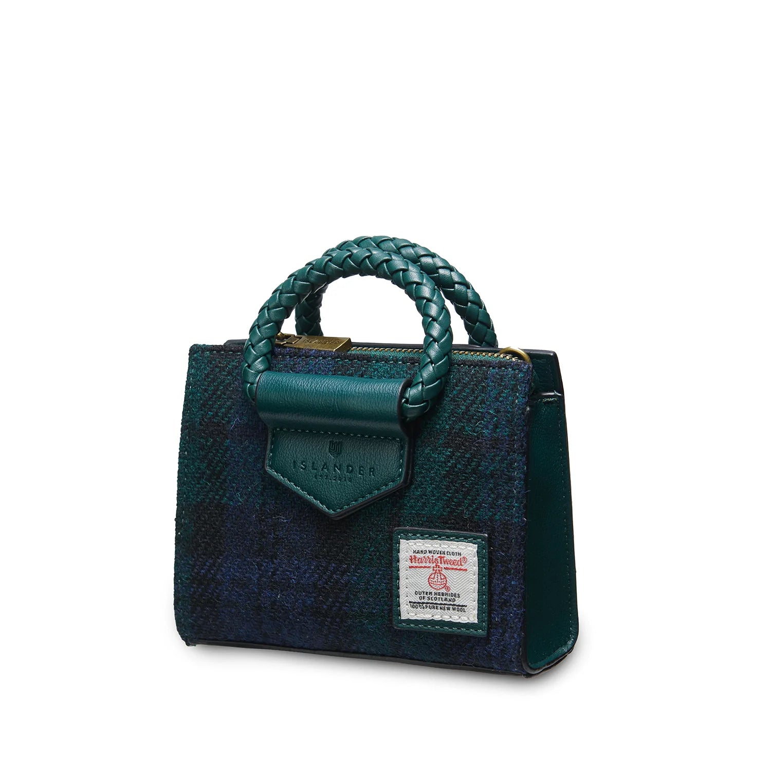Islander Mini Arran Tote with Harris Tweed Black Watch Tartan