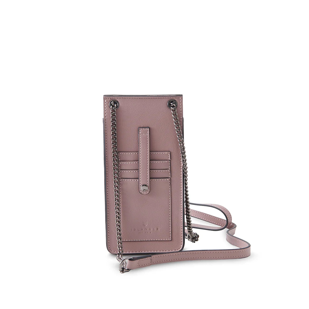 Islander Harris Tweed Mobile Phone Holder Tote (Pink Green Tartan)