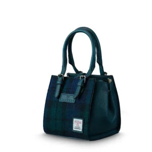 Islander Mini Caillie Tote with Harris Tweed - Black Watch Tartan