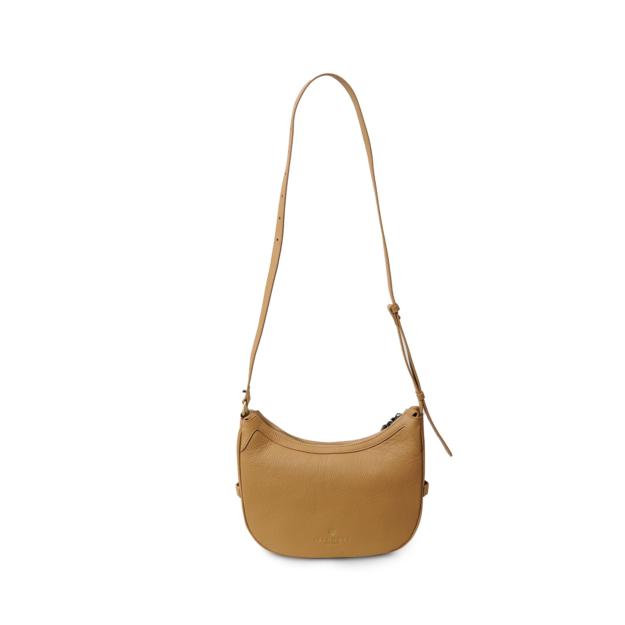 Islander Ellon Genuine Leather with Harris Tweed Shoulder Bag in Beige Dogtooth – Image 5 | Harris Tweed Scotland
