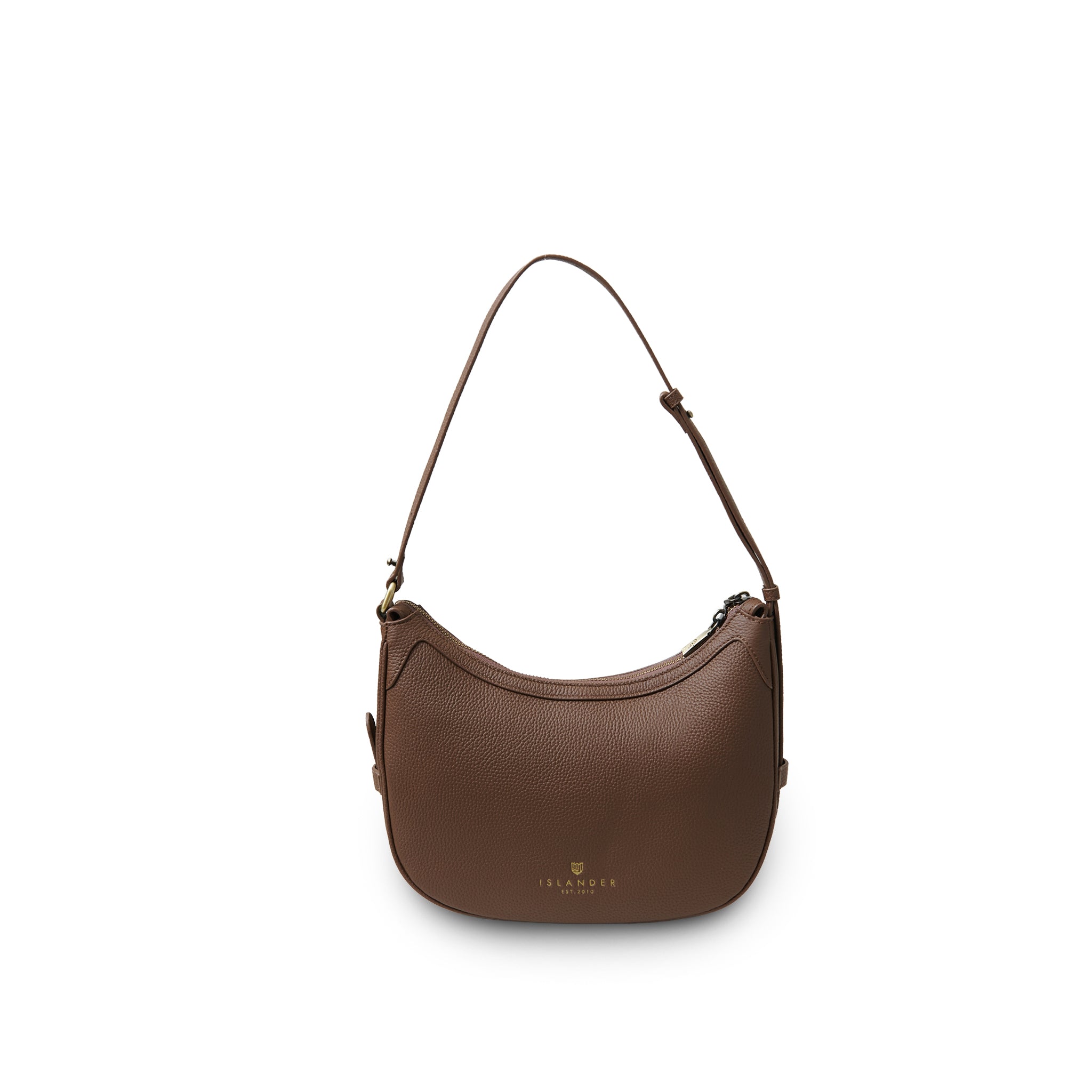 Islander Ellon Genuine Leather with Harris Tweed Shoulder Bag in Chestnut Tartan – Image 3 | Harris Tweed Scotland