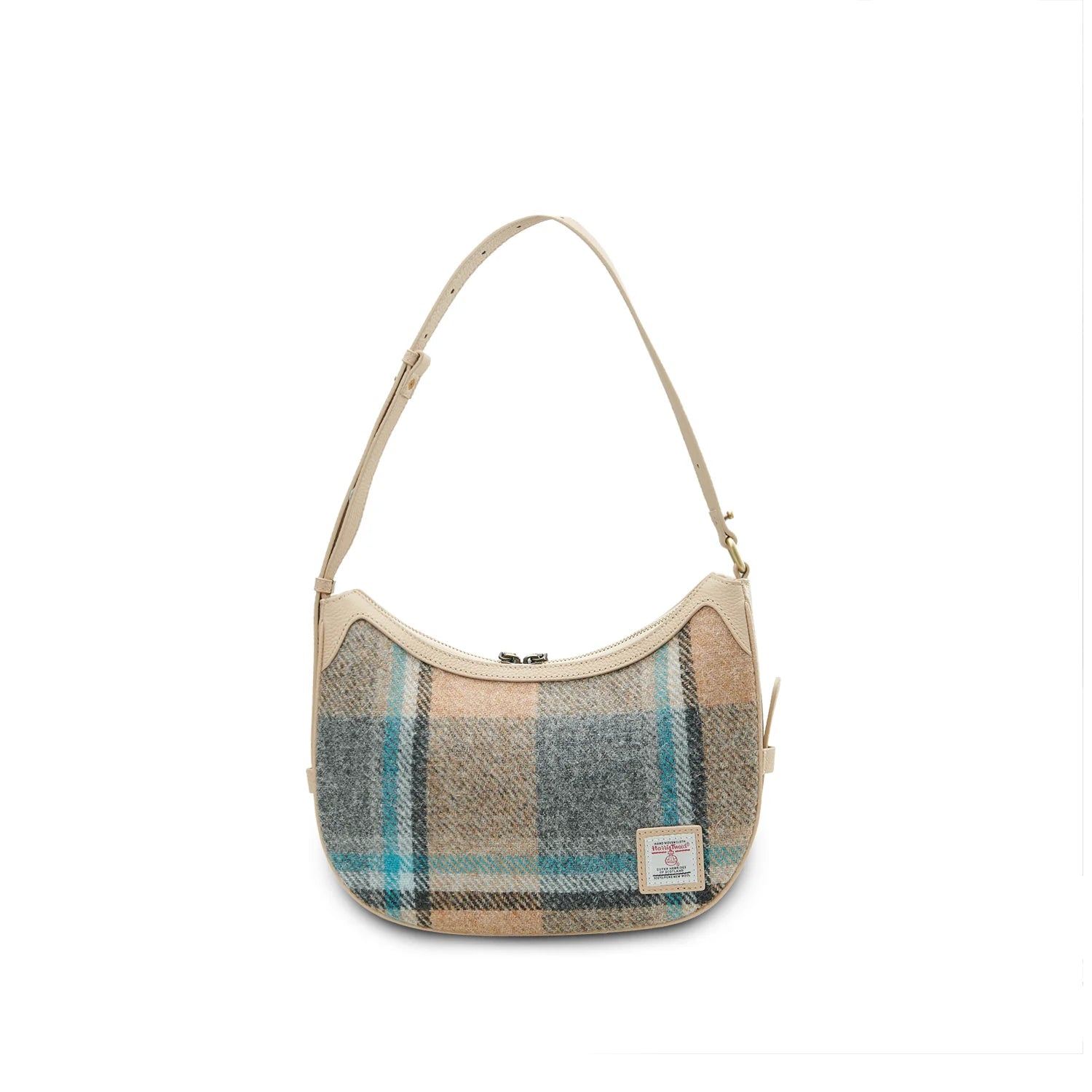 Islander Ellon Genuine Leather with Harris Tweed Shoulder Bag in Islander Check