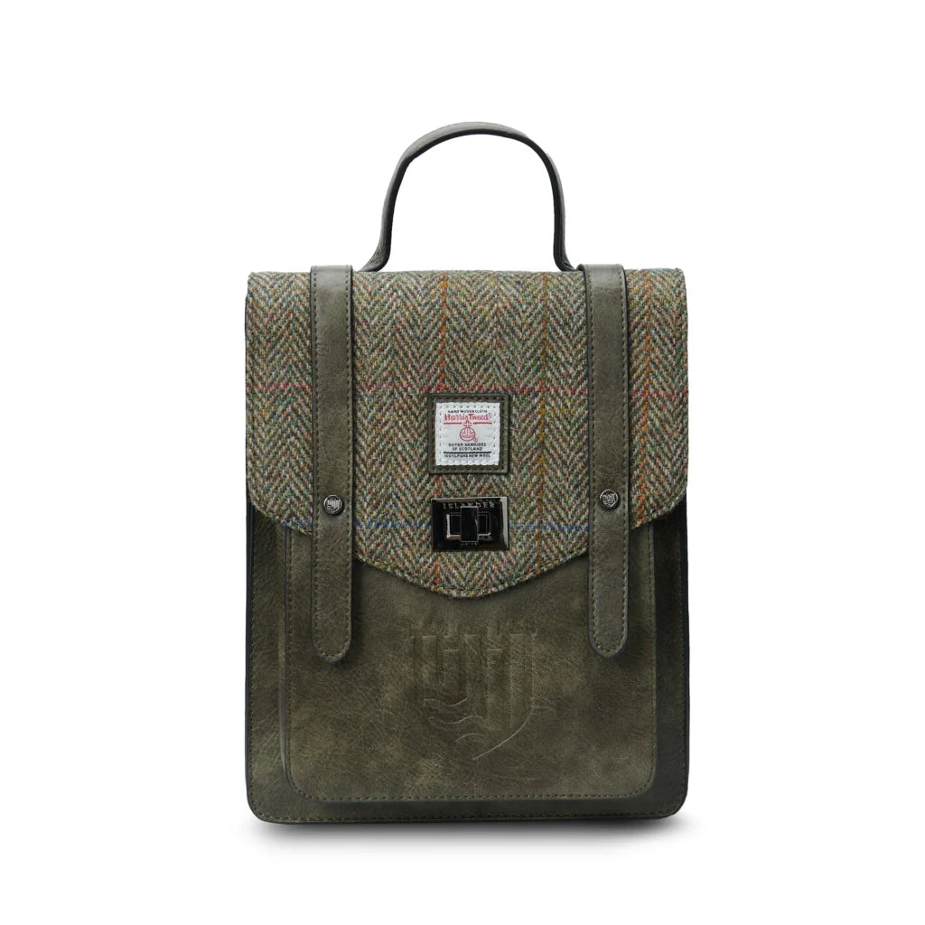 Islander Mini Carloway Backpack With Harris Tweed - Chestnut Herringbone