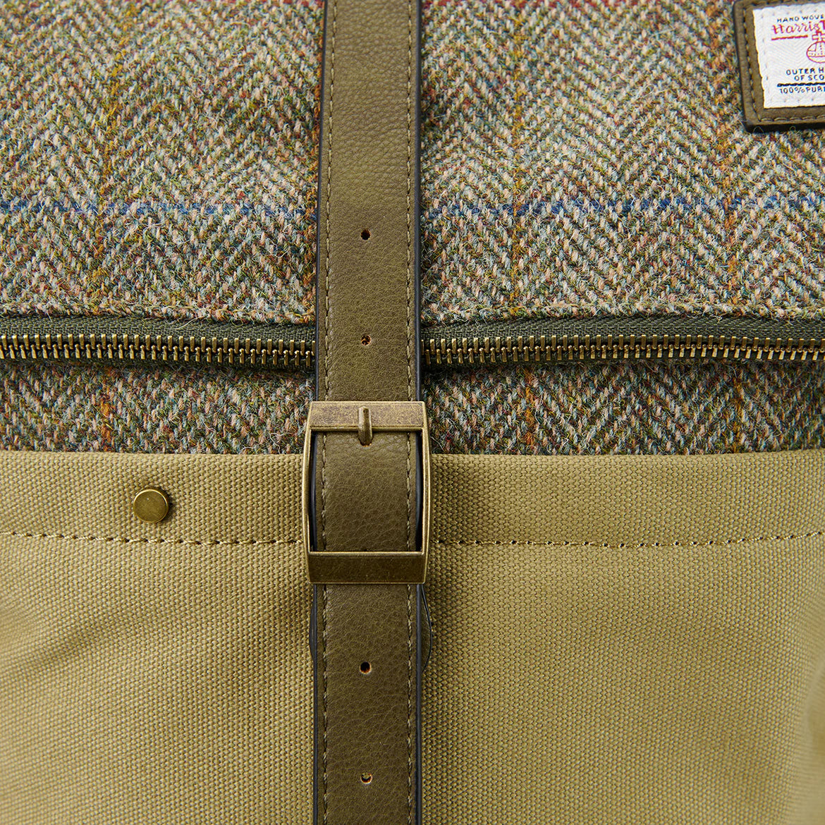Islander Canvas Backpack with Harris Tweed Chestnut Herringbone