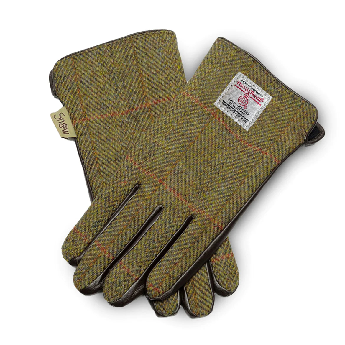 Islander Ladies Gloves with Harris Tweed Brown & Green Herringbone | Harris Tweed Scotland