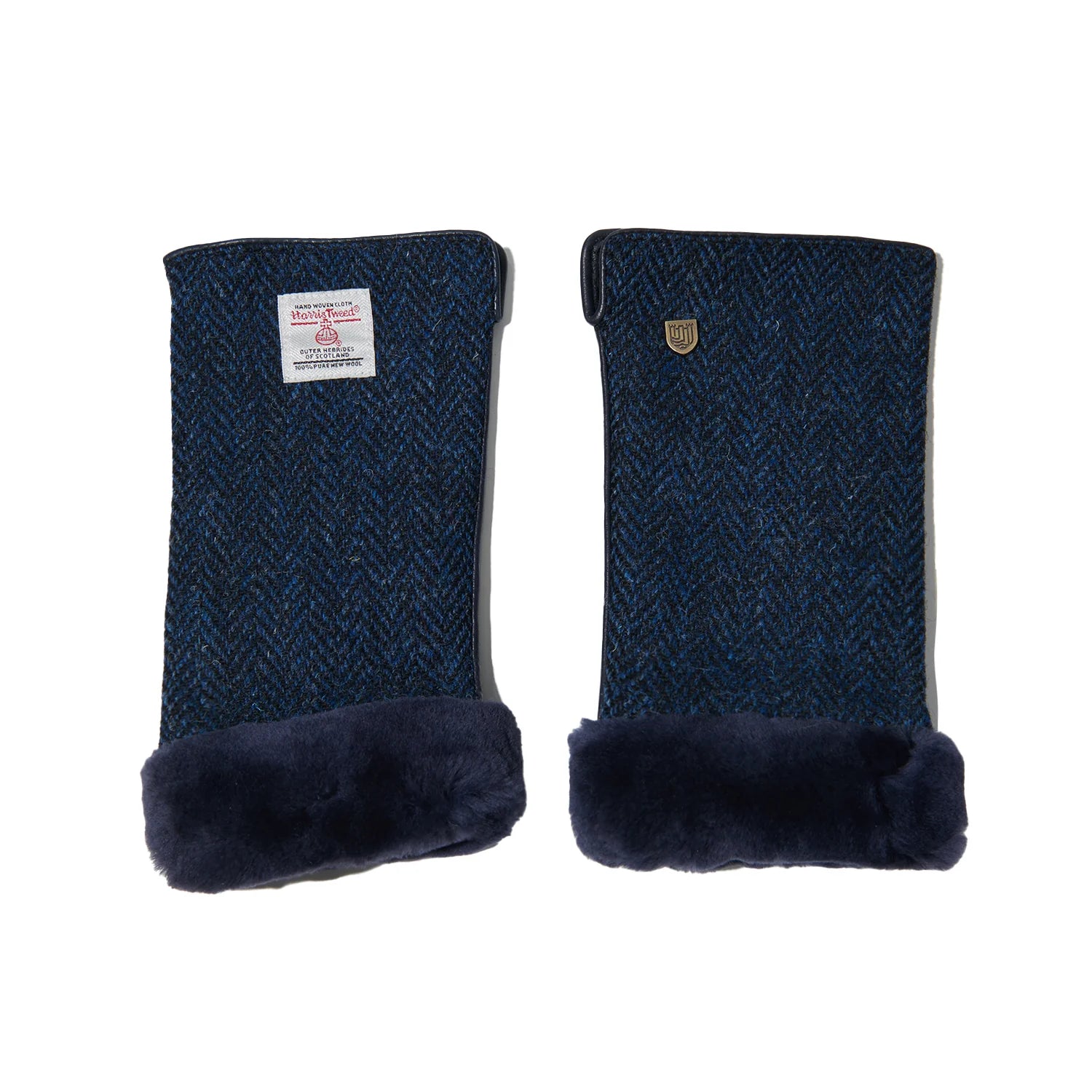 Islander Blue Ladies Mittens with Harris Tweed Fabric | Harris Tweed Scotland