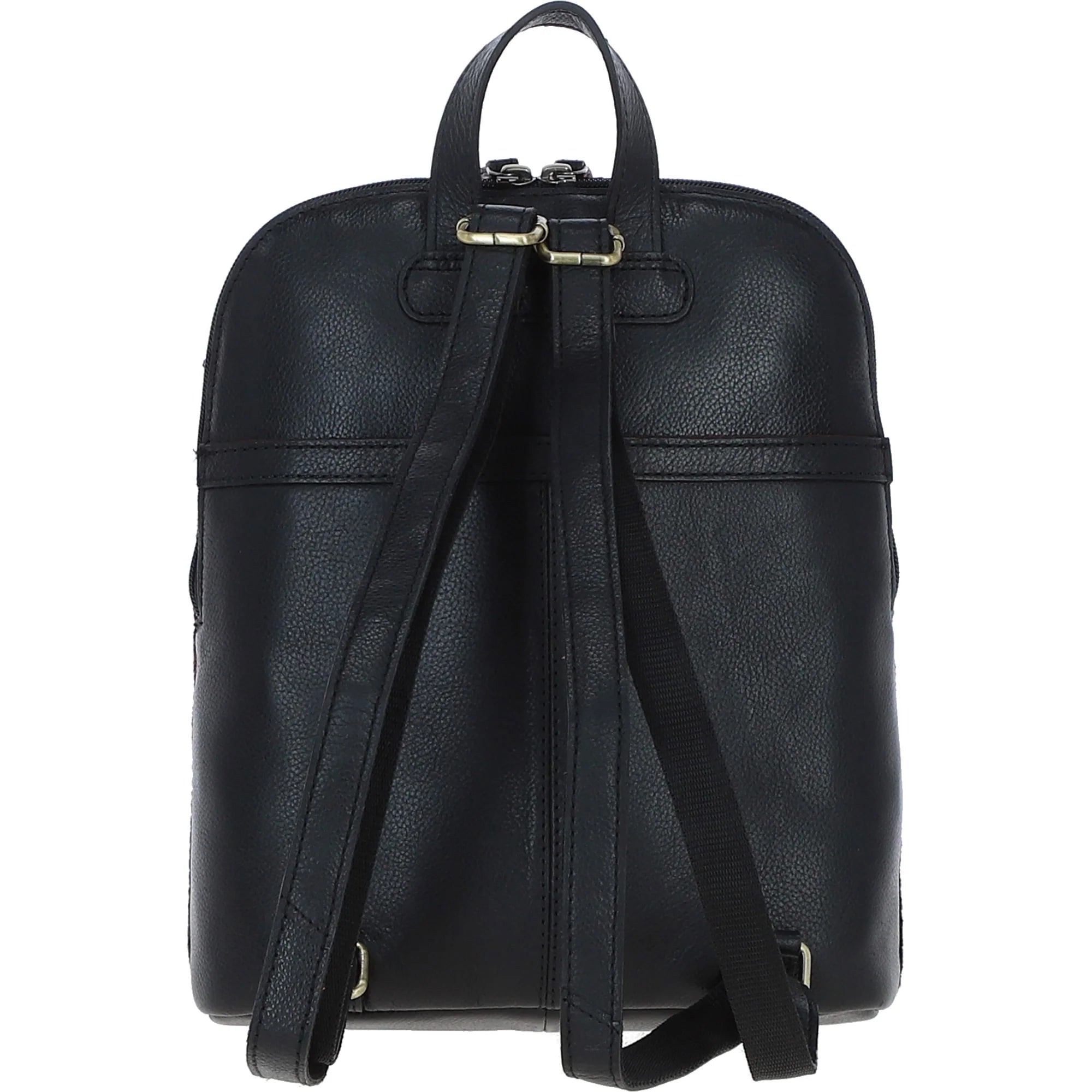 Genuine Leather Ayr Backpack with Harris Tweed (Black Leather & Black White Houndstooth)