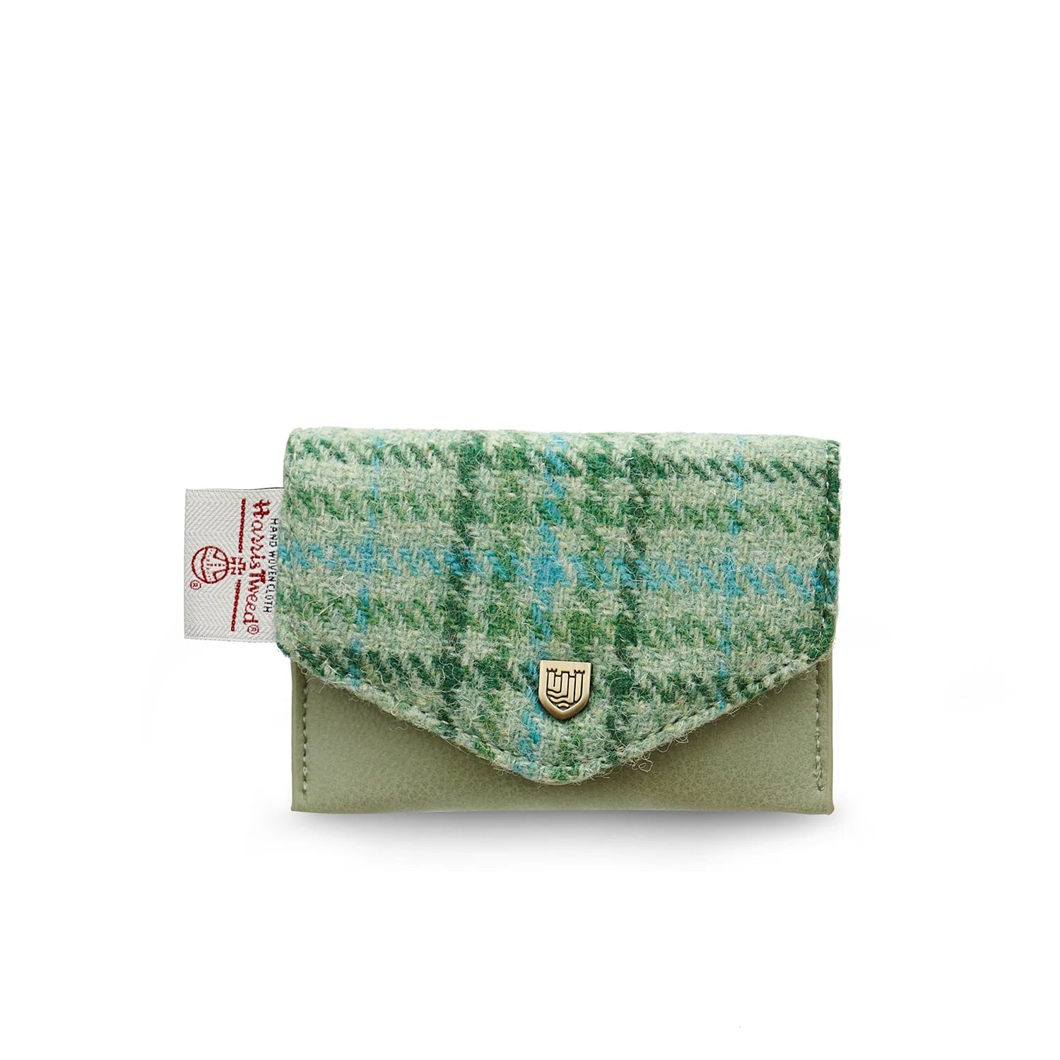 Islander Card Wallet Made With Harris Tweed - Mint Tartan | Harris Tweed Scotland