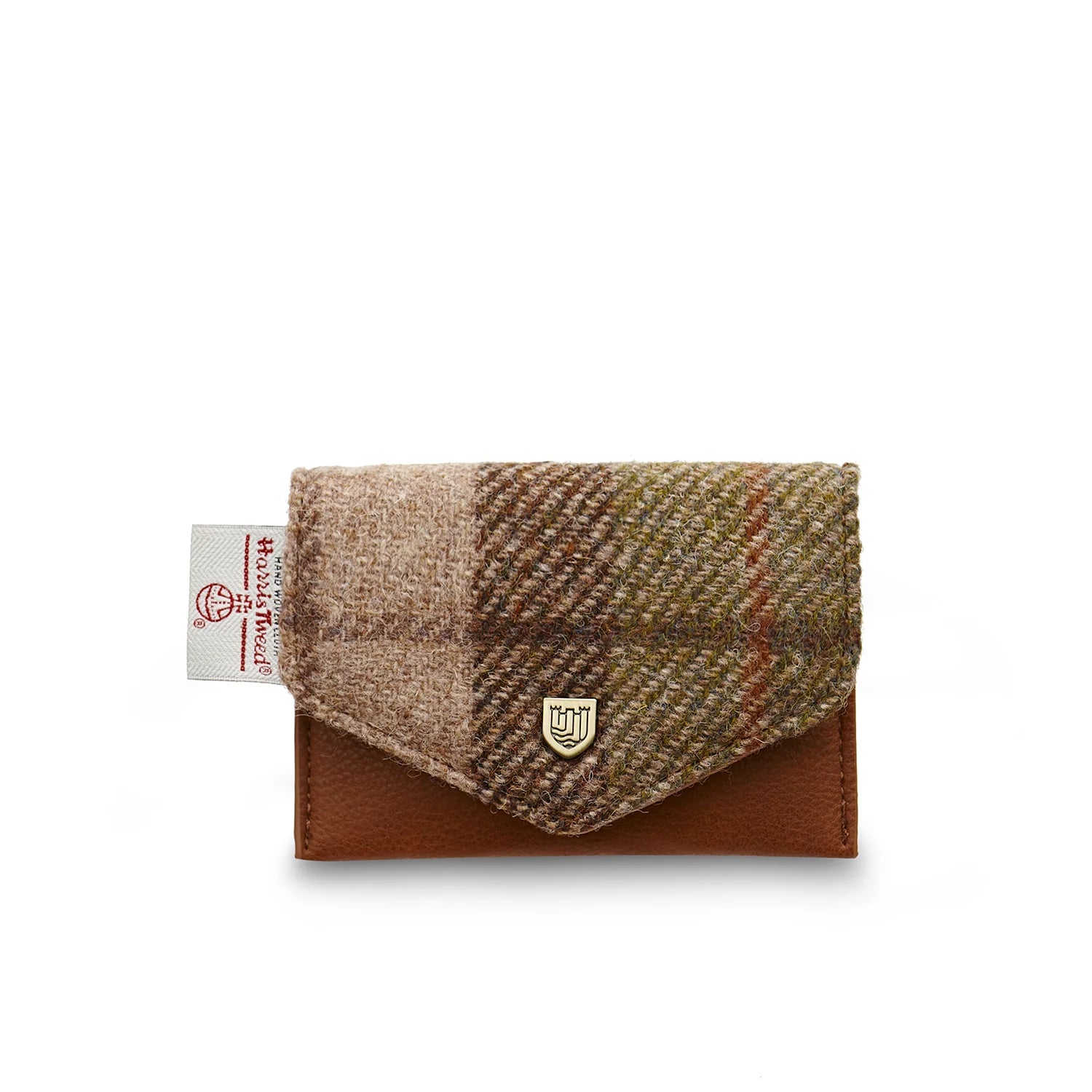 Islander Card Wallet Made With Harris Tweed Brown & Beige Chestnut Tartan | Harris Tweed Scotland