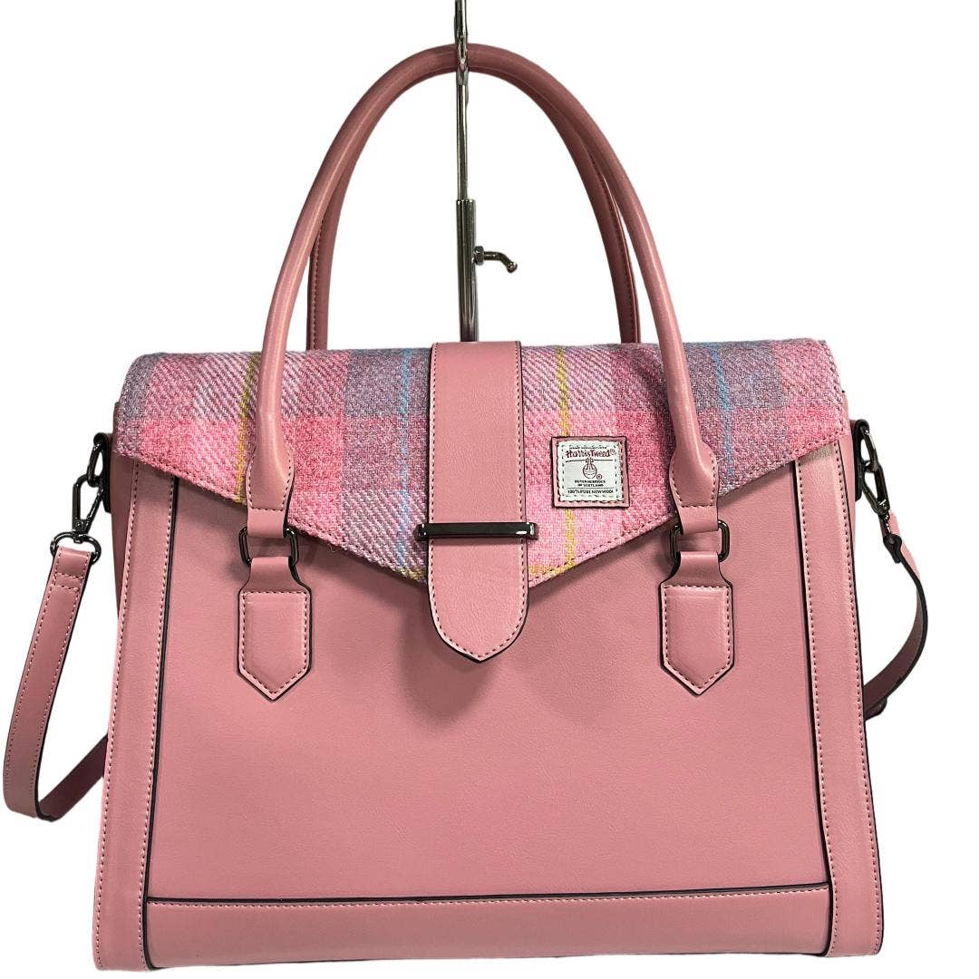 Harris Tweed Laptop Work Flap Satchel Bag (Classic Olive)