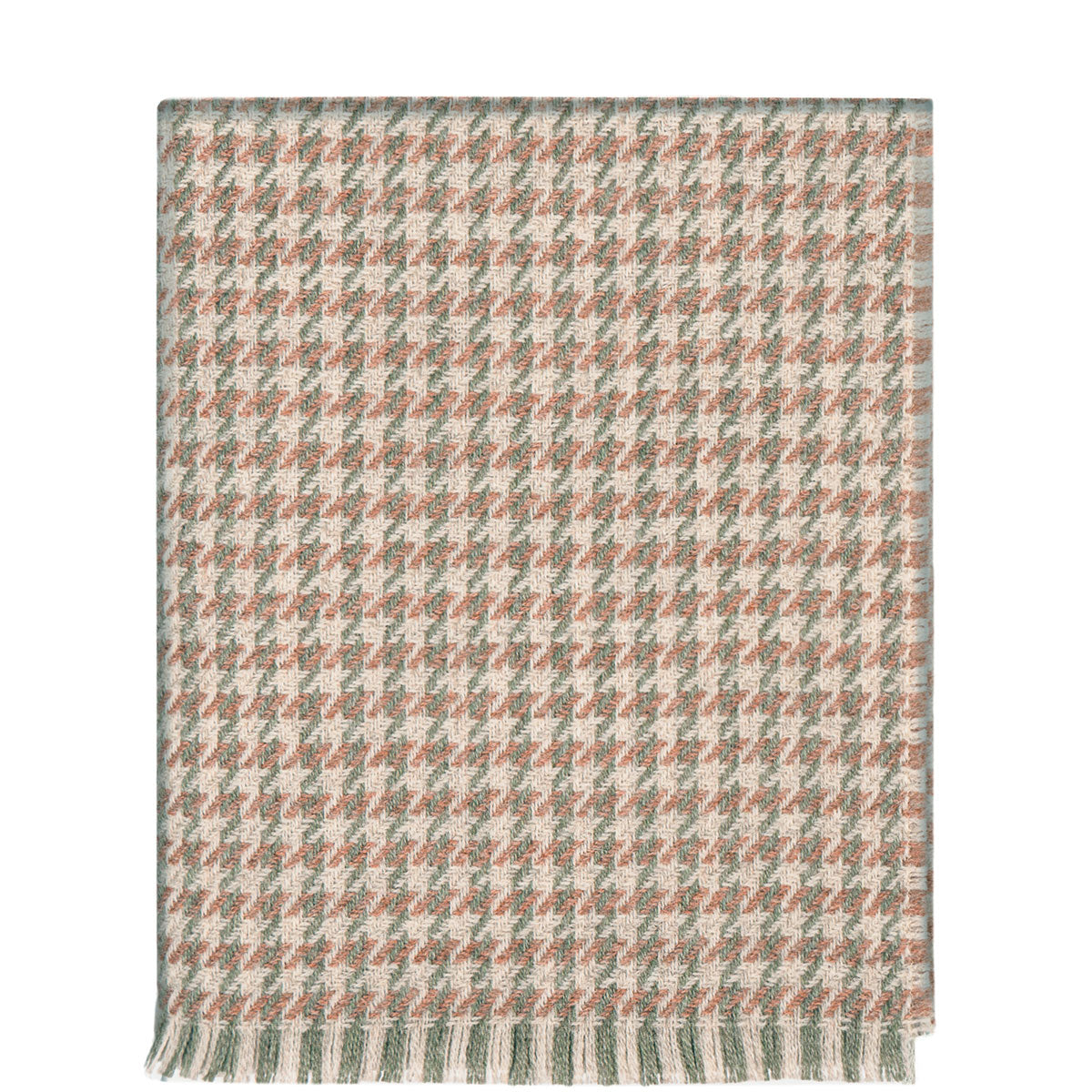 Lochcarron Bracken British Wool Corrie Blanket (Soft Green, Warm Brown & Cream)