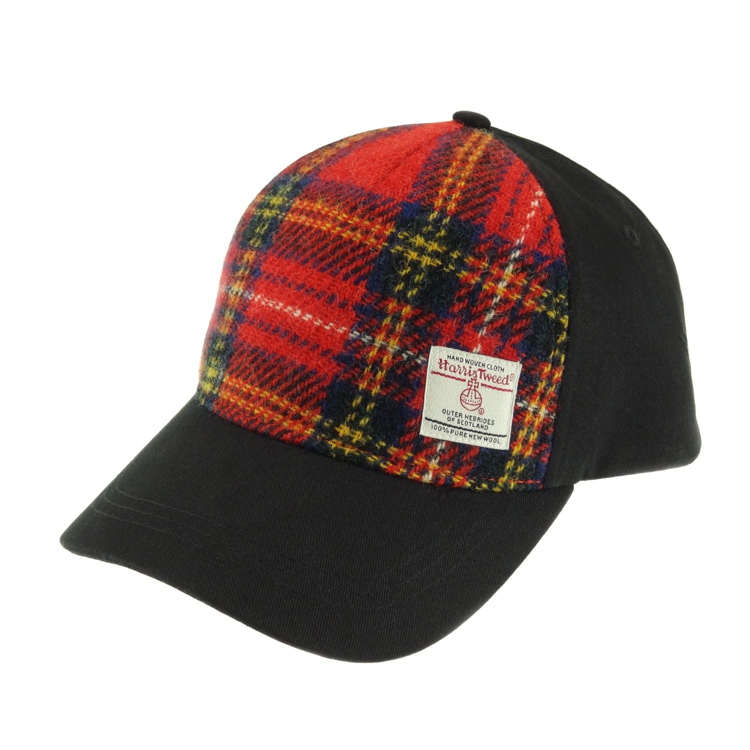 Baseball Cap with Harris Tweed. 100% Wool Front Panel - COL24