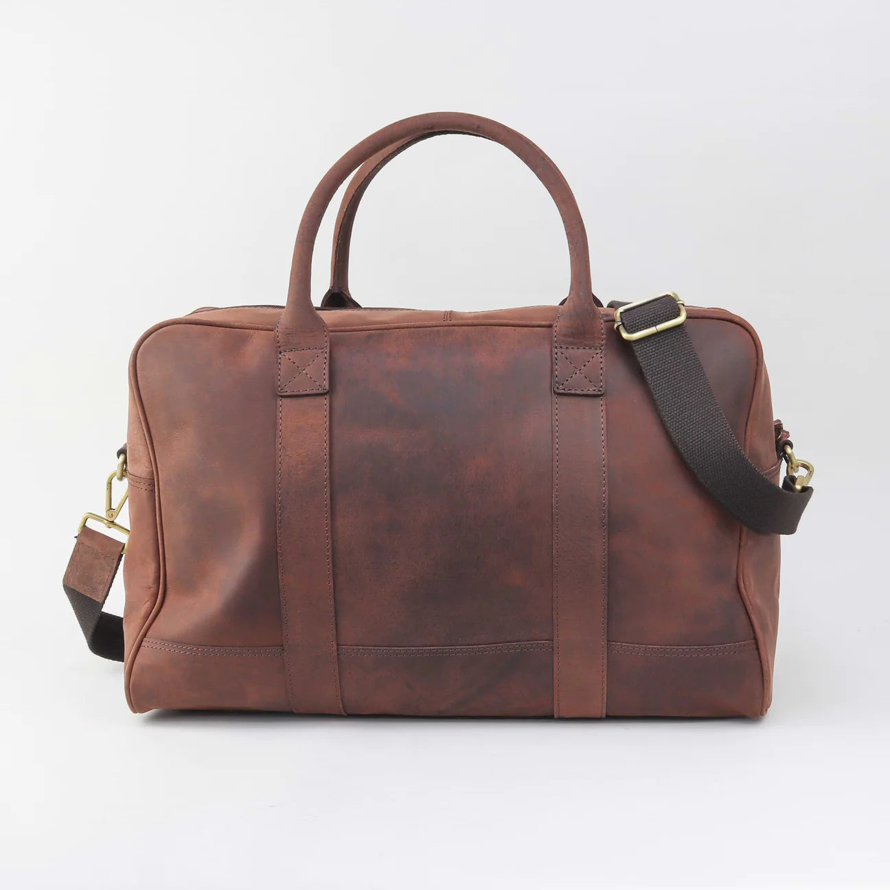 Sophos Leather & Blue Harris Tweed Travel Weekend Holdall