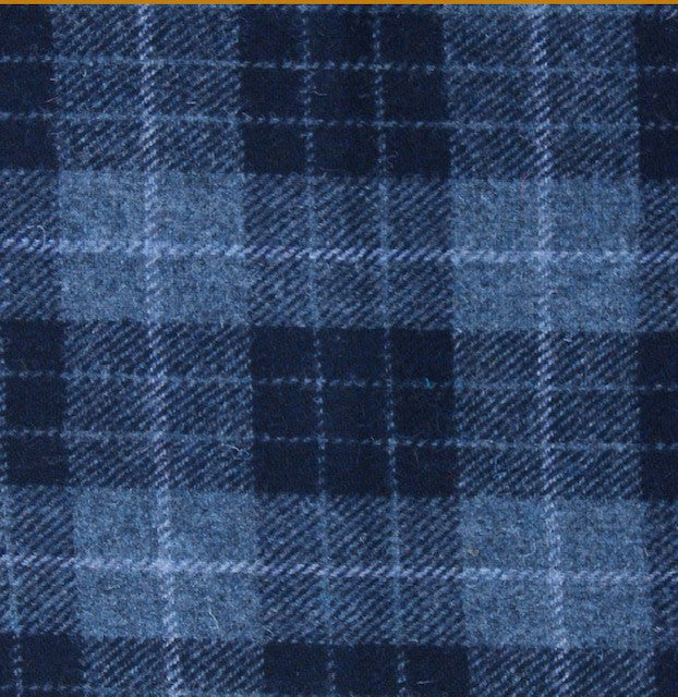 Harris Tweed Blue Black Steel Grey Check Cloth Fabric