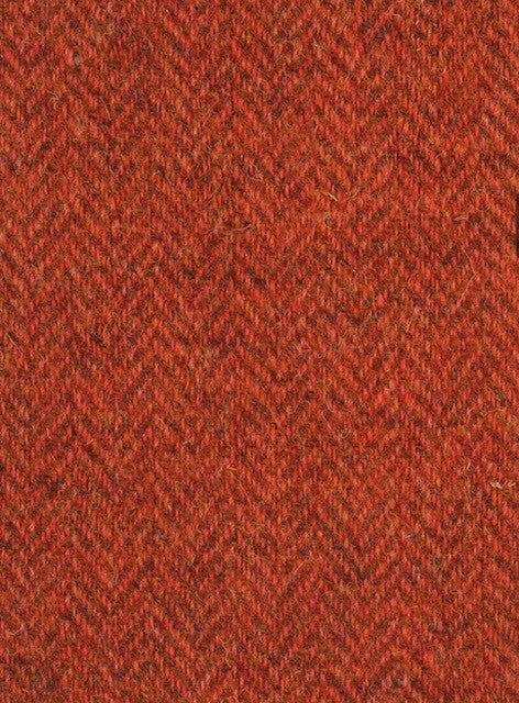 Harris Tweed Burnt Orange Herringbone Cloth Fabric | Harris Tweed Scotland