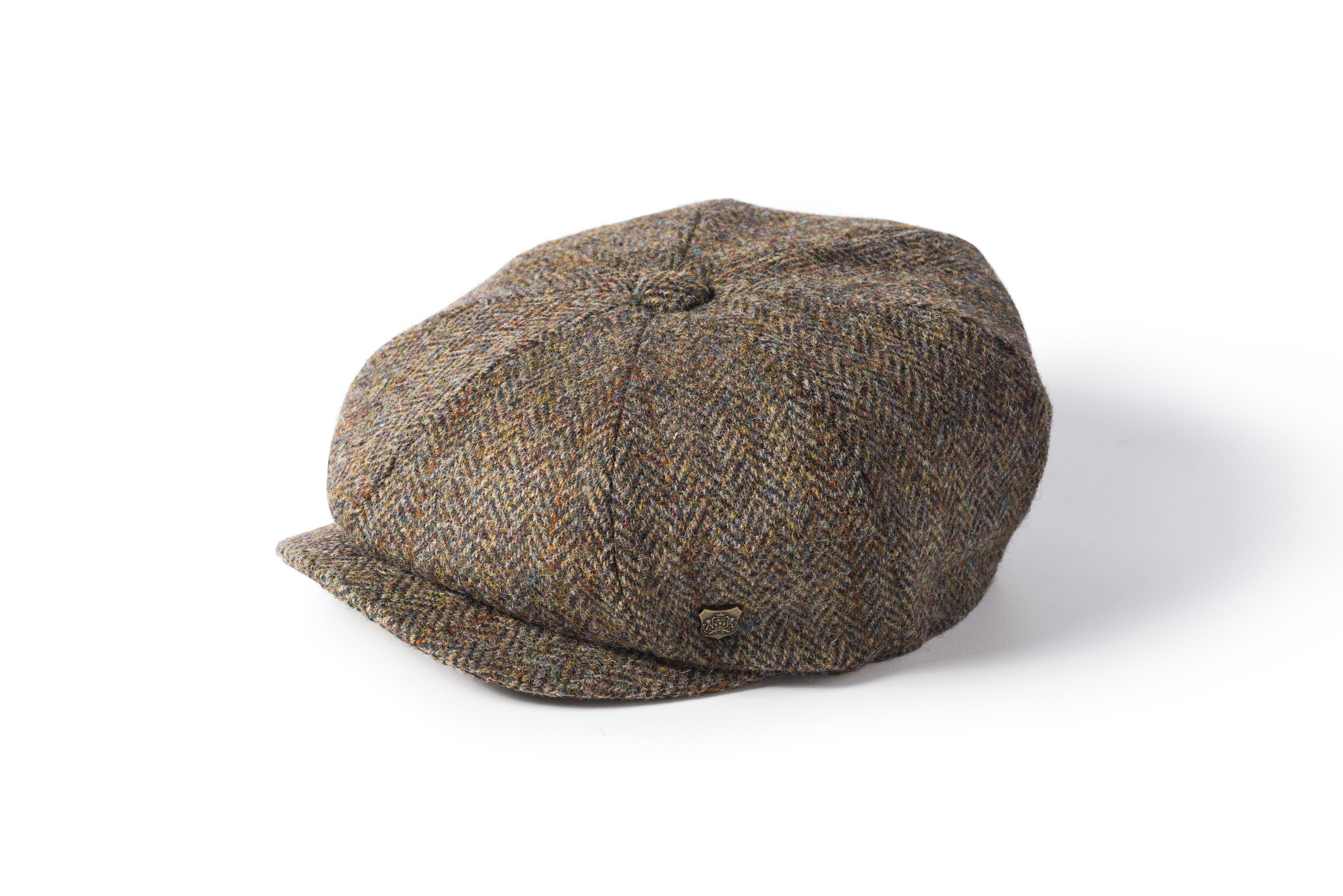 Failsworth Carloway Harris Tweed Scotland Traditional Bakerboy Classic 8 Piece Cap Blue Colours – Image 7 | Harris Tweed Scotland