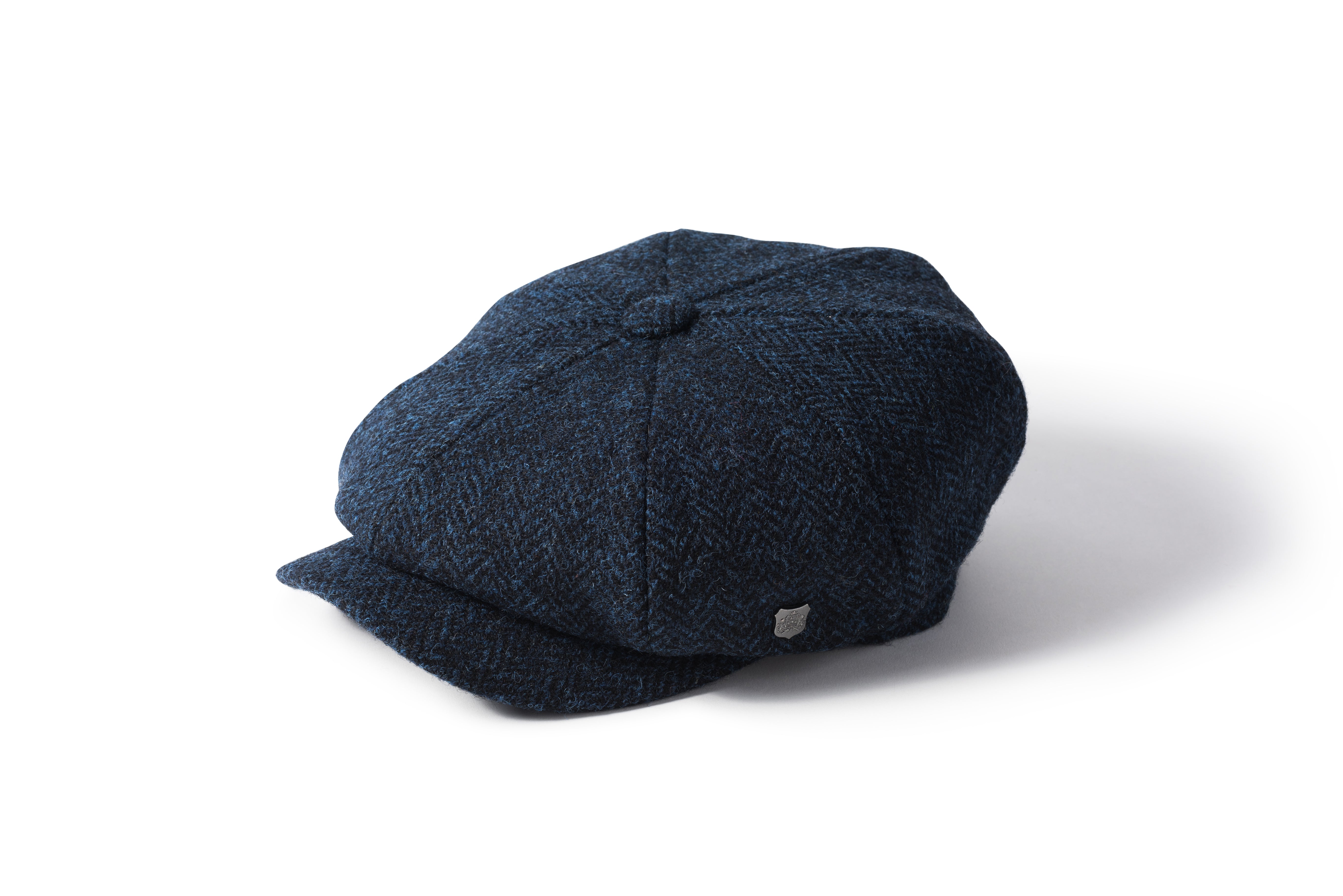 Failsworth Carloway Harris Tweed Scotland Traditional Bakerboy Classic 8 Piece Cap Blue Colours | Harris Tweed Scotland