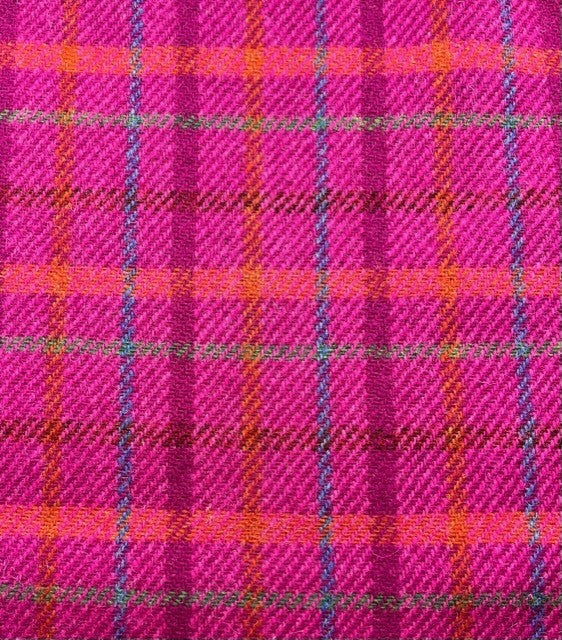 Harris Tweed Cerise Check Cloth Fabric