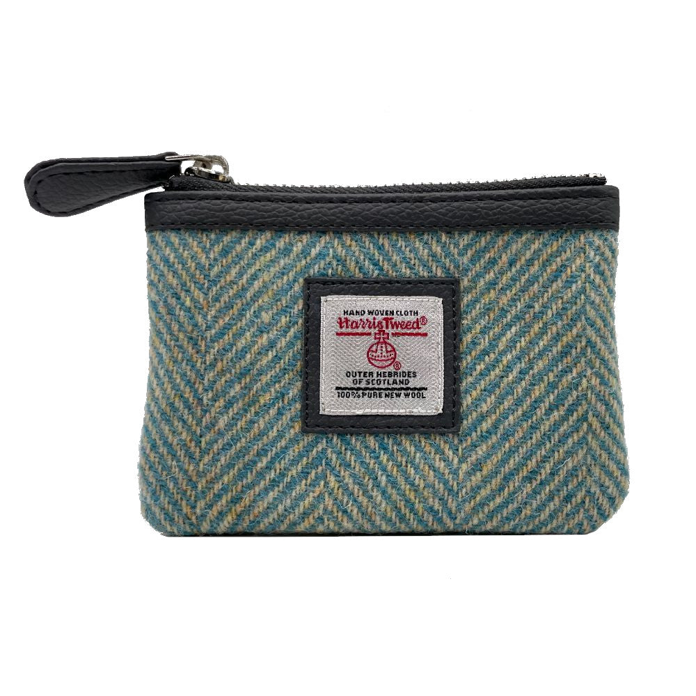 Maccessori Coin Purse with Harris Tweed - Turqoise | Harris Tweed Scotland