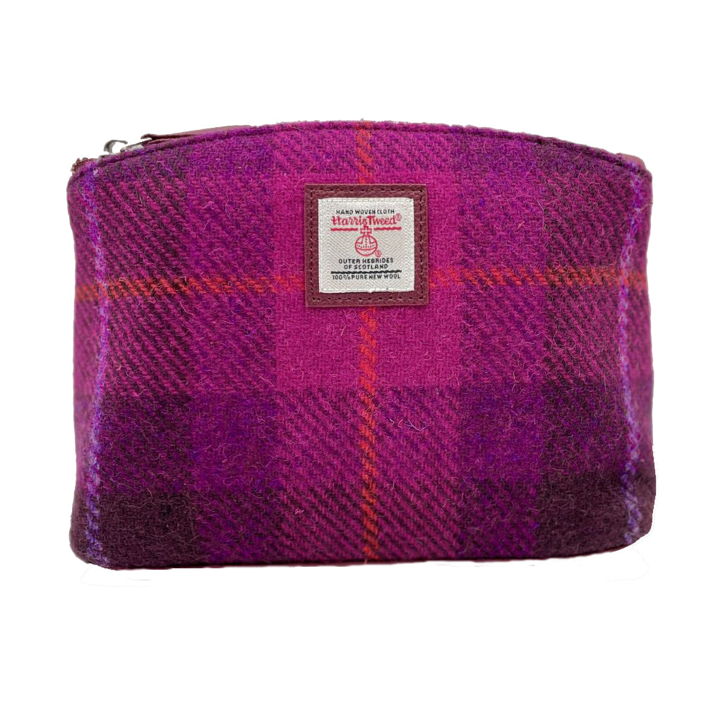 Maccessori Small Harris Tweed Cosmetic Pouch (Purple Check)