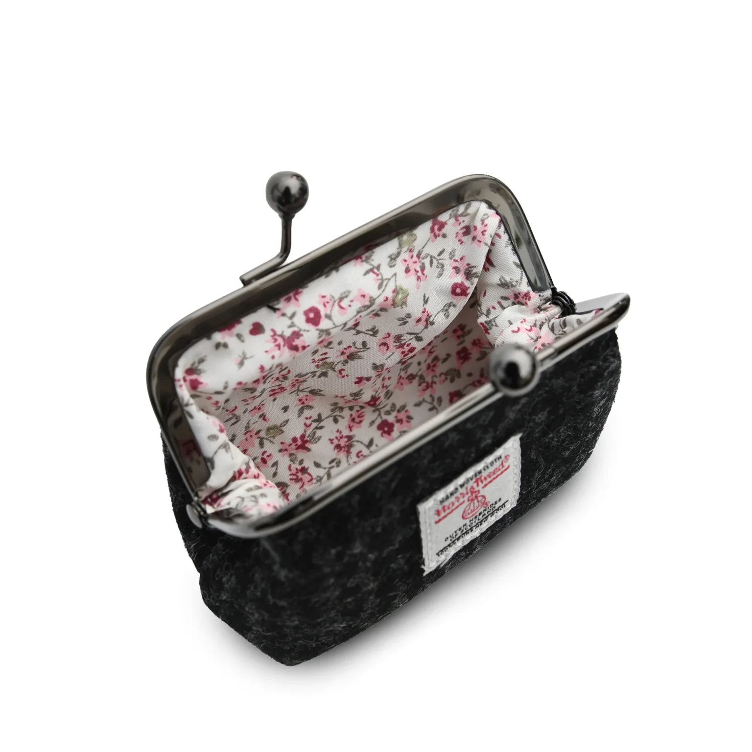 Islander Coin Purse Made With Harris Tweed - Black Herringbone