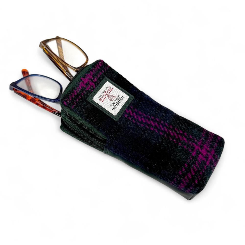 Maccessori Double Glasses Sleeve Bag with Harris Tweed (Baird Check)