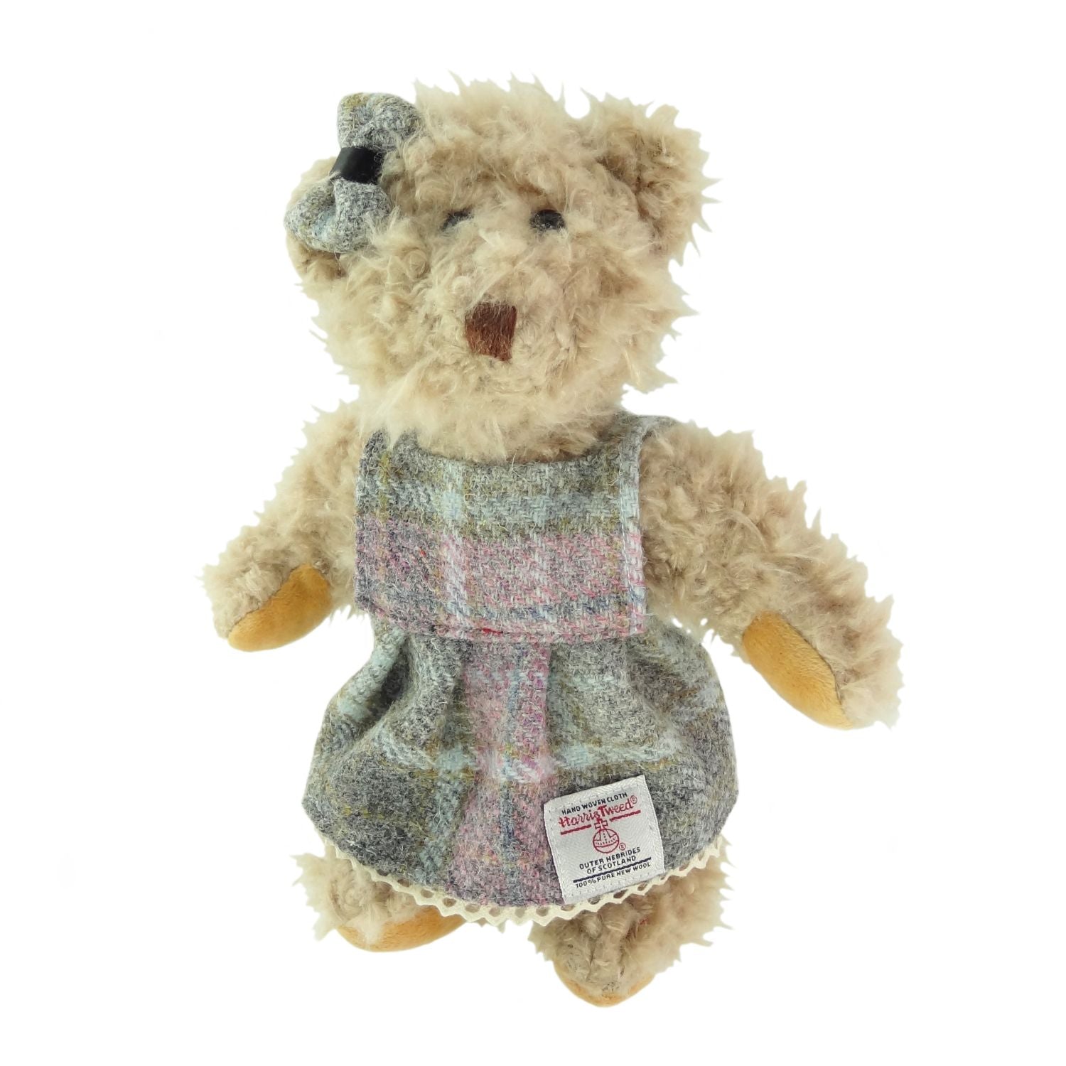 Girl Childs Teddy Bear with Harris Tweed Clothing - COL134 | Harris Tweed Scotland