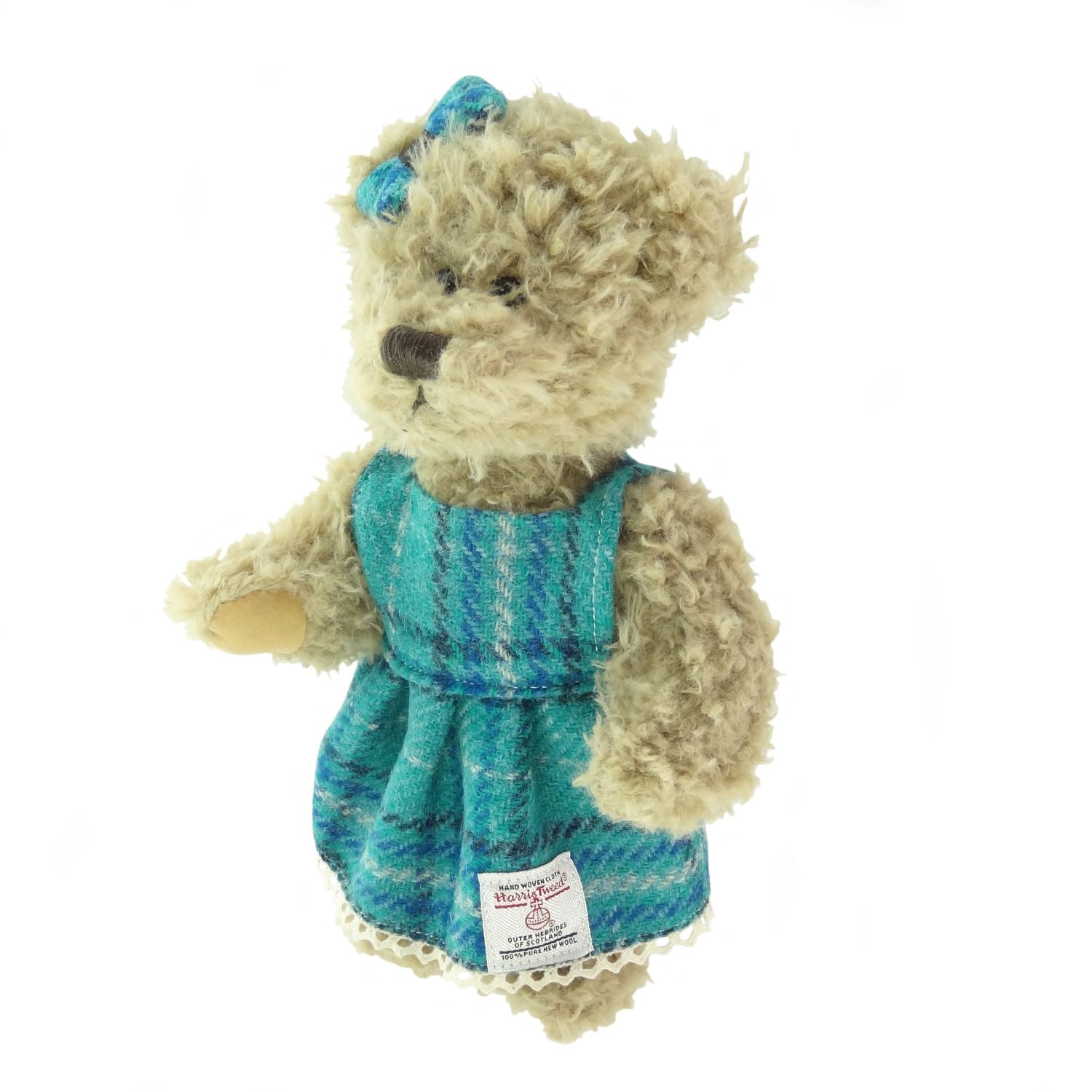 Girl Childs Teddy Bear with Harris Tweed Clothing - COL145 | Harris Tweed Scotland