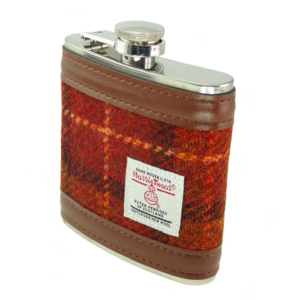 Harris Tweed Hip Flask 6oz - COL117 | Harris Tweed Scotland