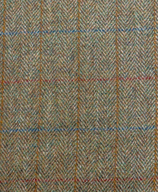 Harris Tweed Green Blue Brown Herringbone Overcheck Cloth Fabric – Image 2 | Harris Tweed Scotland