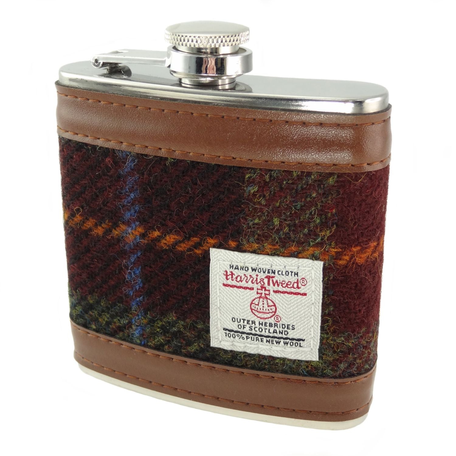 Harris Tweed Hip Flask 6oz - COL59 | Harris Tweed Scotland