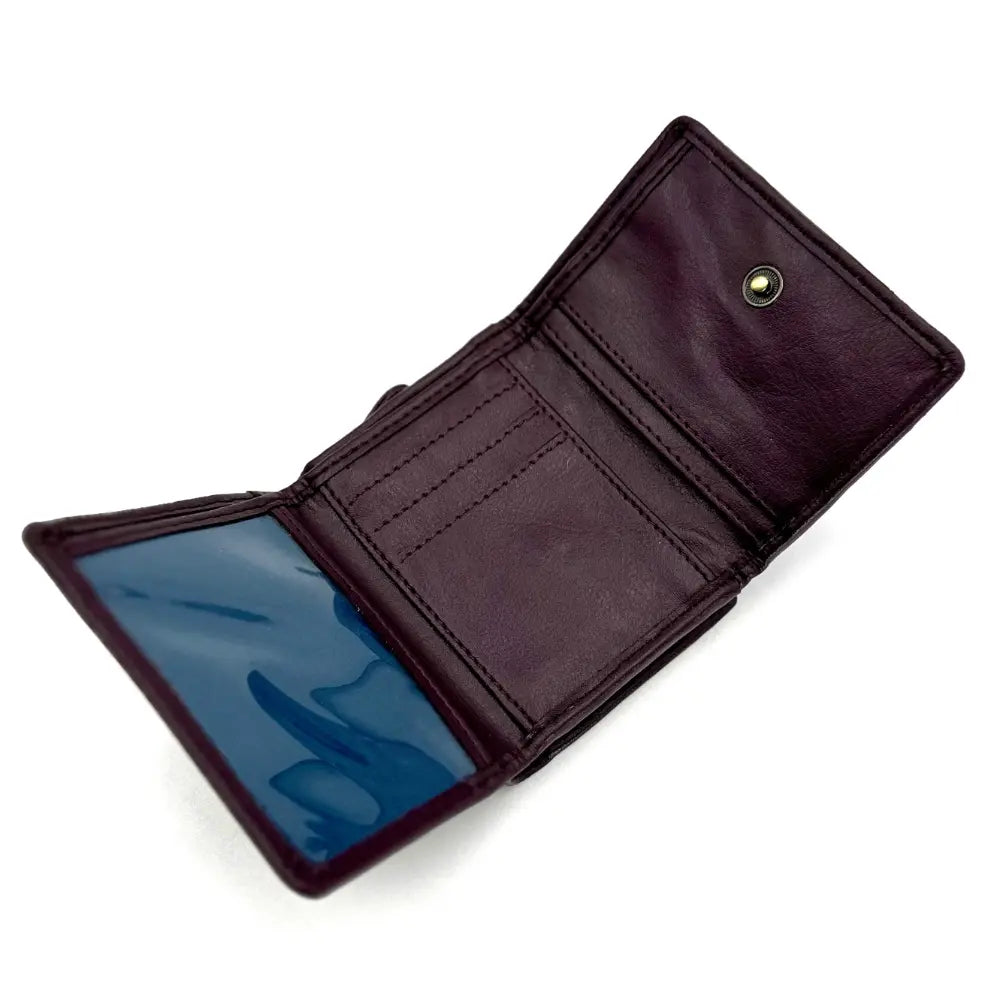 Maccessori Harris Tweed Trifold Purse Green Purple Blue Plaid – Image 2 | Harris Tweed Scotland