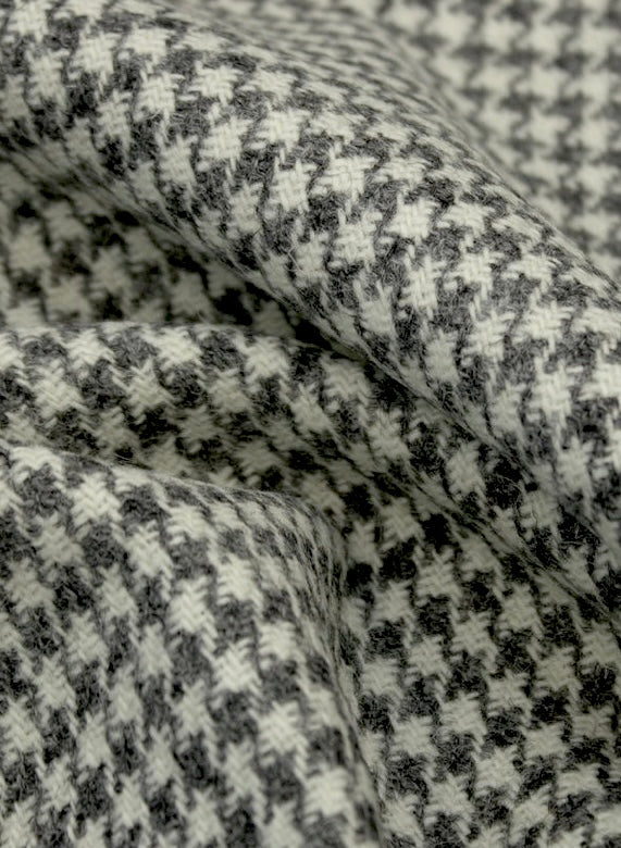 Harris Tweed Grey and White Houndstooth Cloth Fabric | Harris Tweed Scotland
