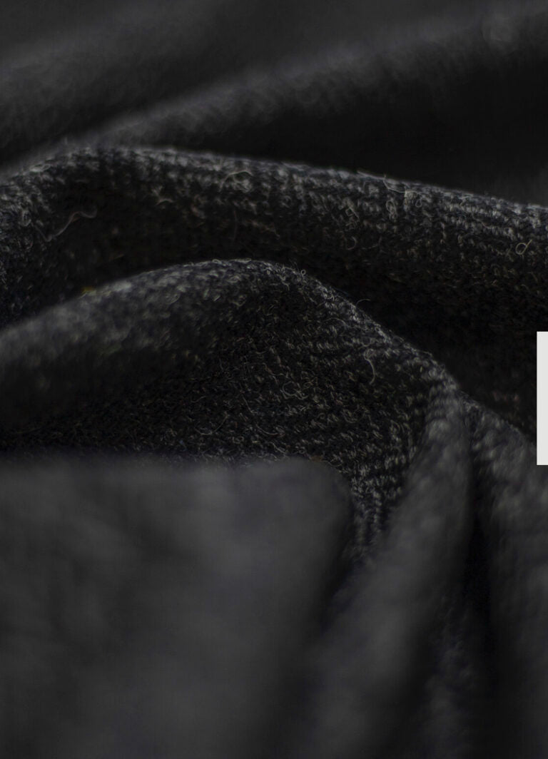 Harris Tweed Charcoal Black Herringbone Cloth Fabric | Harris Tweed Scotland