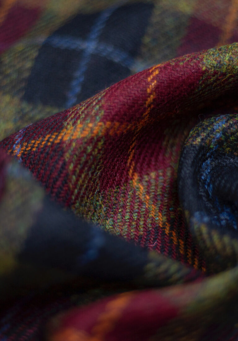 Harris Tweed Blue Green Purple Autumn Check Cloth Fabric | Harris Tweed Scotland