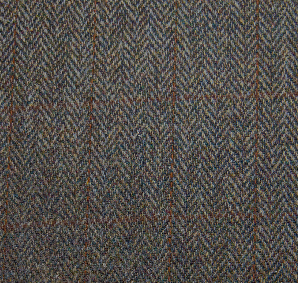Harris Tweed Green Brown Herringbone Overcheck Cloth Fabric – Image 2 | Harris Tweed Scotland