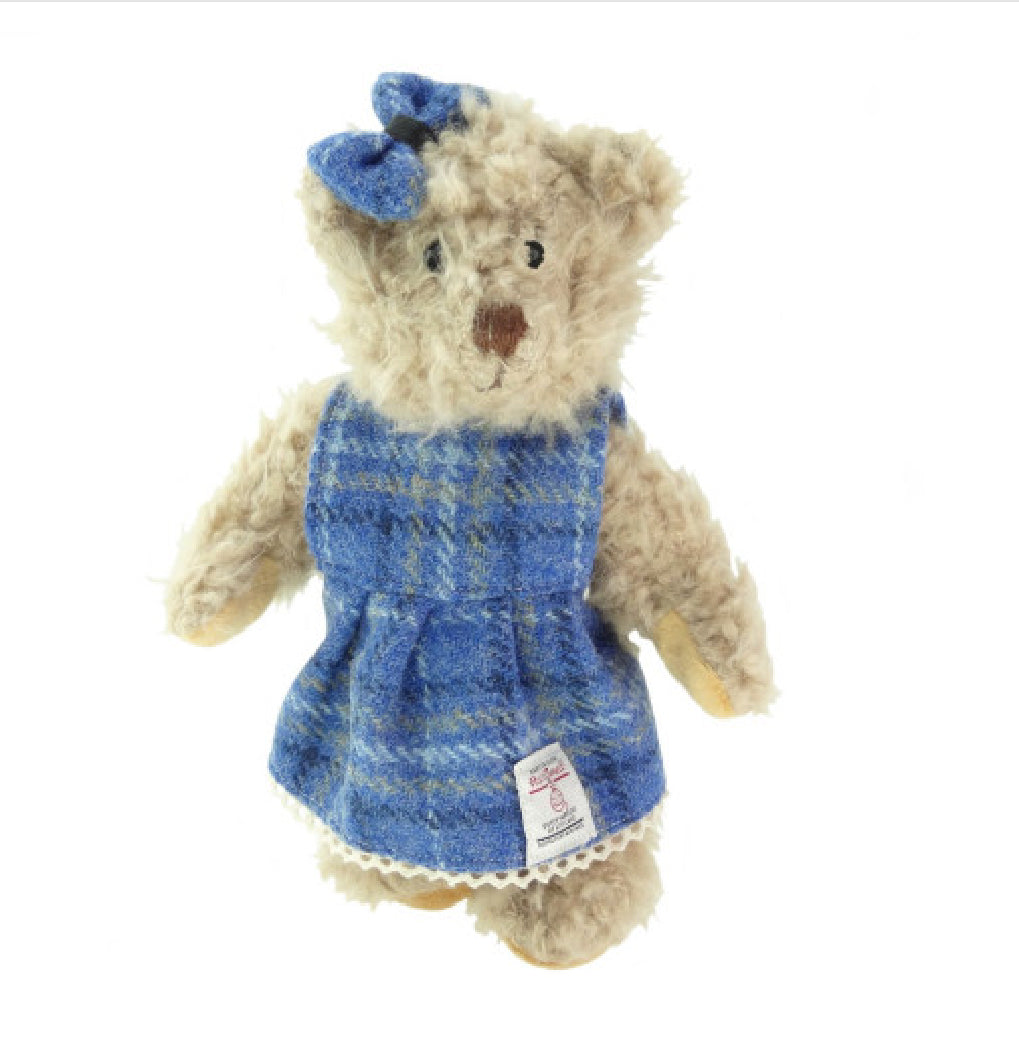Girl Childs Teddy Bear with Harris Tweed Clothing - COL129 | Harris Tweed Scotland