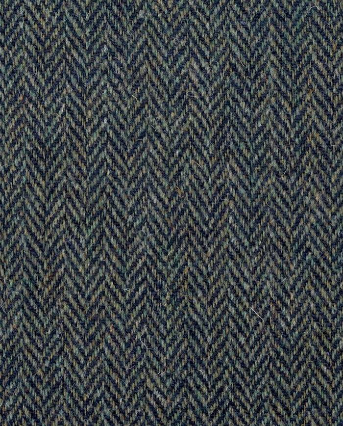 Harris Tweed Forest Green Herringbone Cloth Upholstery Fabric