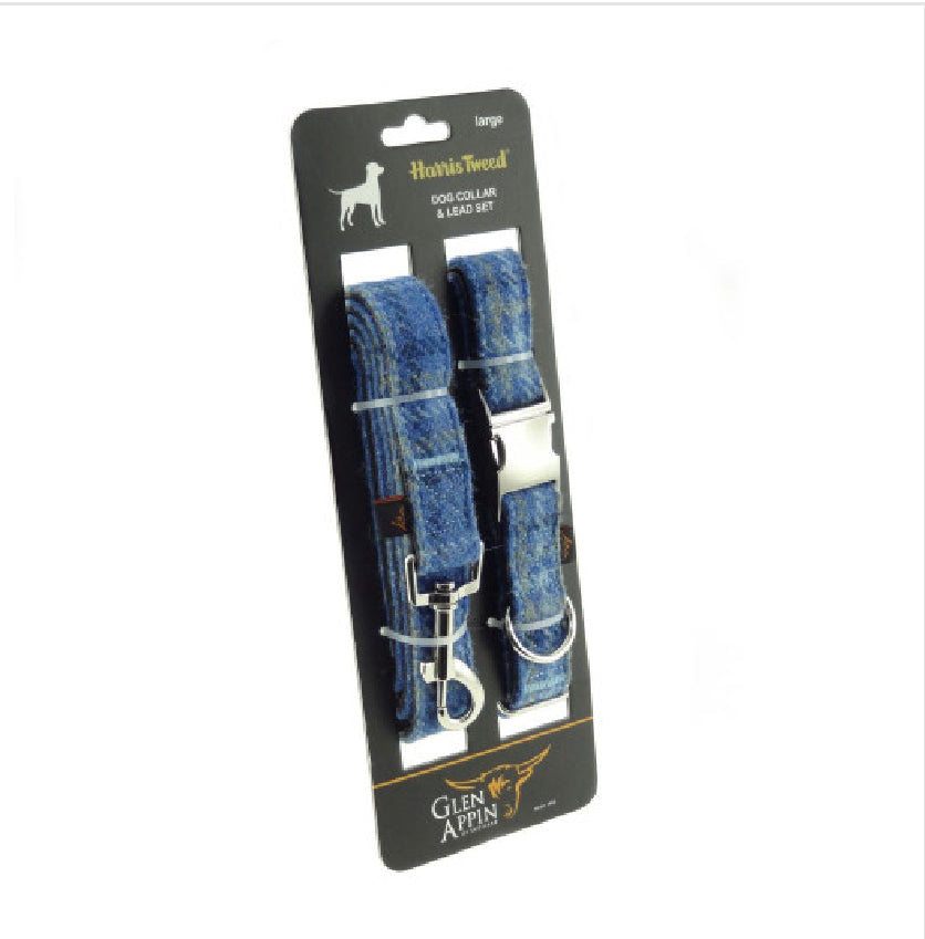 Harris Tweed Dog Collar and Lead Set - COL129 | Harris Tweed Scotland