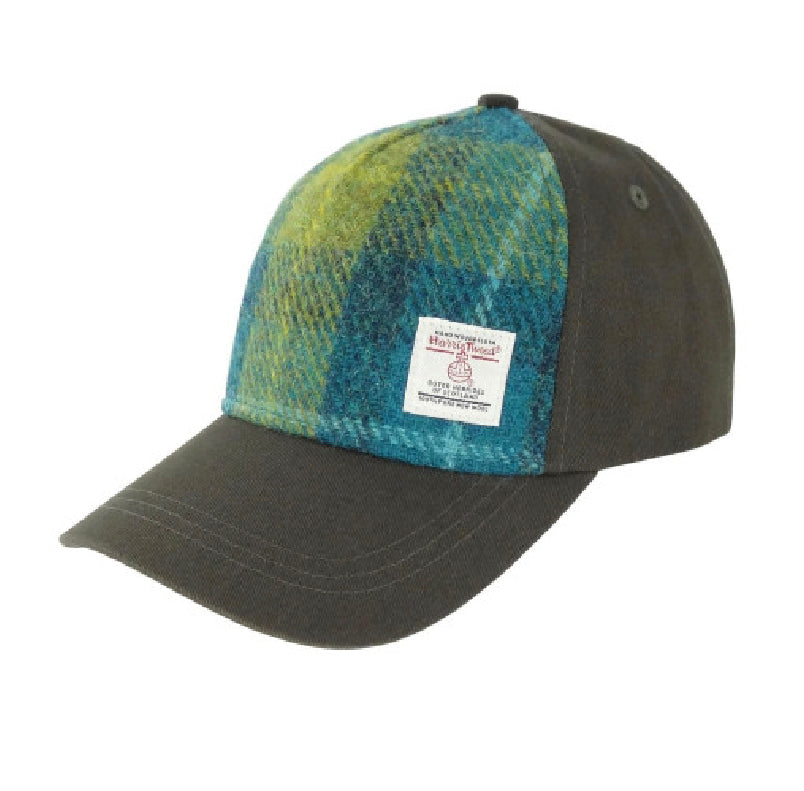 Baseball Cap with Harris Tweed. 100% Wool Front Panel - COL114