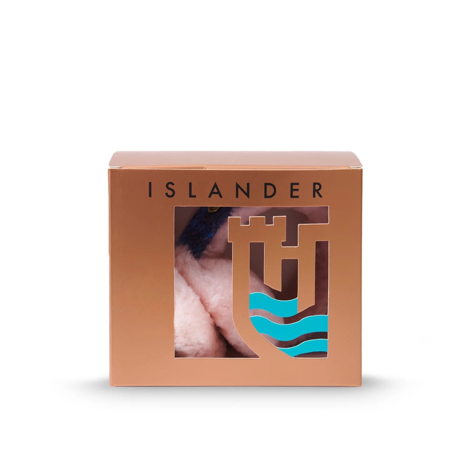 Islander Sheepskin Earmuffs With Harris Tweed Islander Blue & Beige Tartan – Image 3 | Harris Tweed Scotland